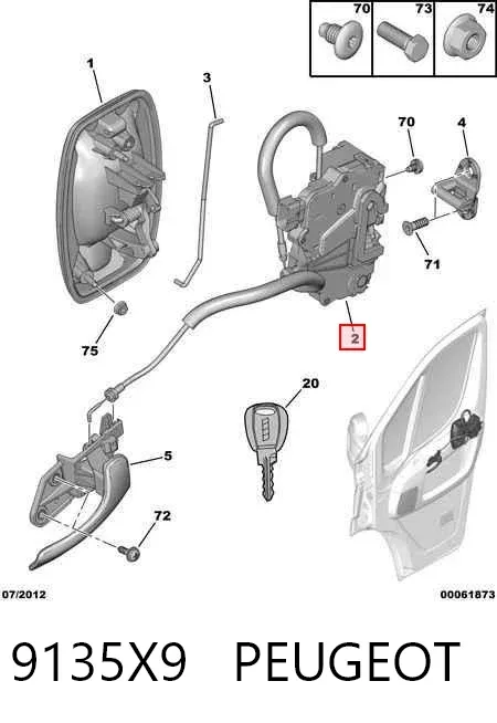Cerradura 9135X9 Peugeot/Citroen