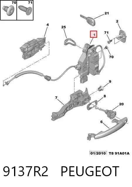 Cerradura Peugeot 3008 I