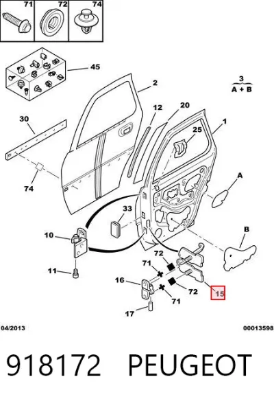 Limitador de apertura de puerta trasera PEUGEOT 918172