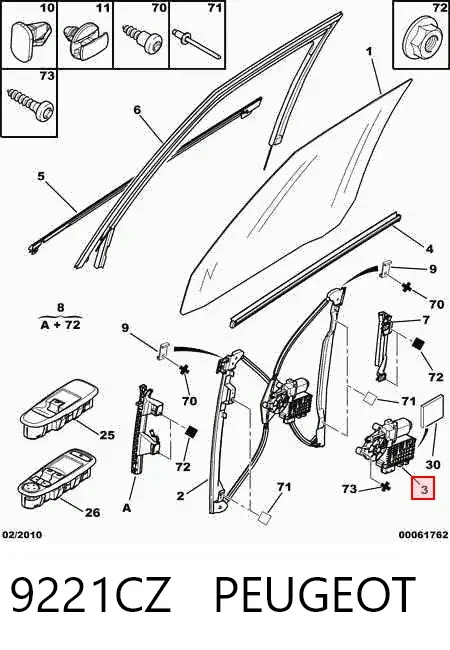 Motor del elevalunas eléctrico 9221CZ Peugeot/Citroen