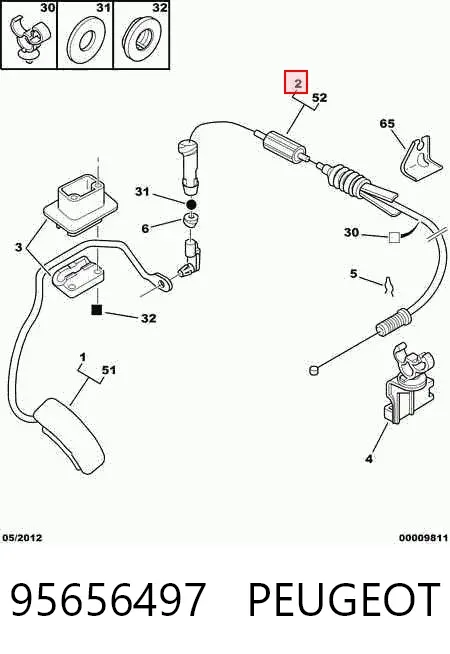 Cable del acelerador 95656497 Peugeot/Citroen