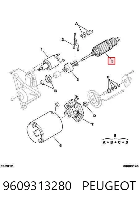 Motor de arranque 9609313280 Peugeot/Citroen