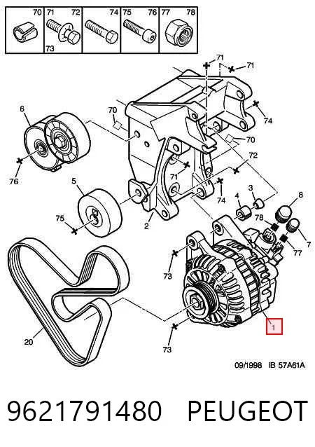 Alternador 9621791480 Peugeot/Citroen