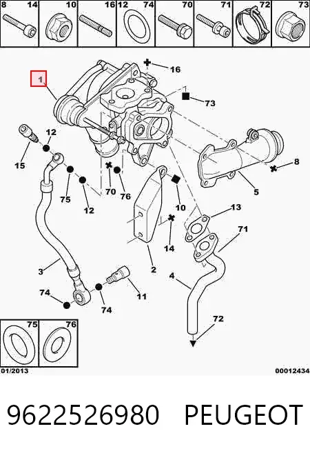 Turbocompresor 9622526980 Peugeot/Citroen