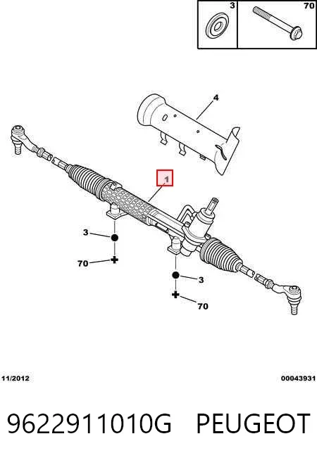 Cremallera de dirección 9622911010G Peugeot/Citroen