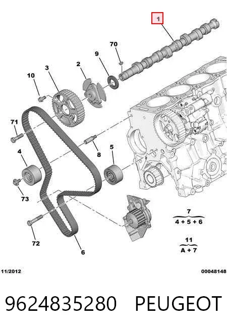 Árboles de levas 9624835280 Peugeot/Citroen