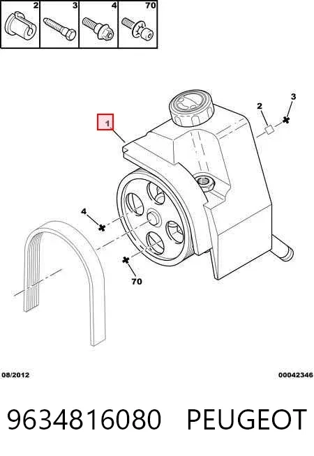 Bomba de dirección 9634816080 Peugeot/Citroen