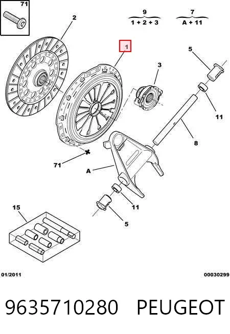 Plato de presión de embrague 9635710280 Peugeot/Citroen