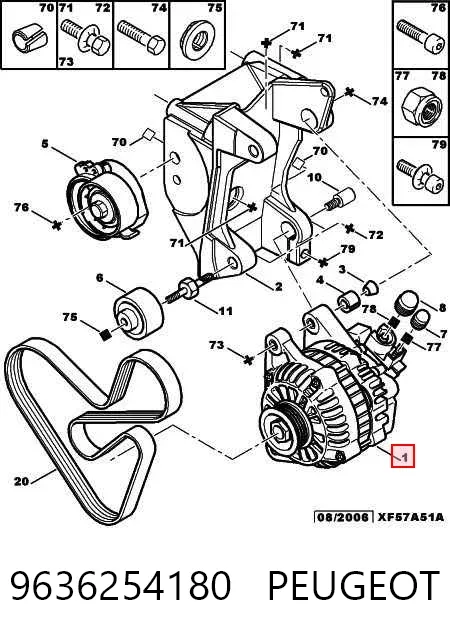 Alternador 9636254180 Peugeot/Citroen