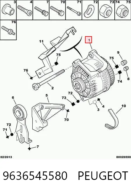 Alternador 9636545580 Peugeot/Citroen