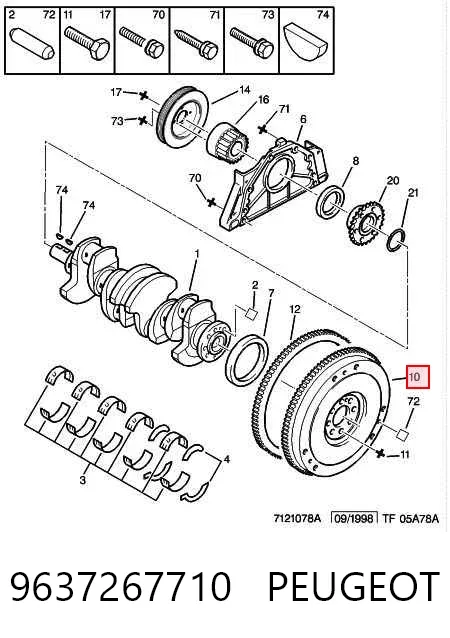 Volante motor 9637267710 Peugeot/Citroen