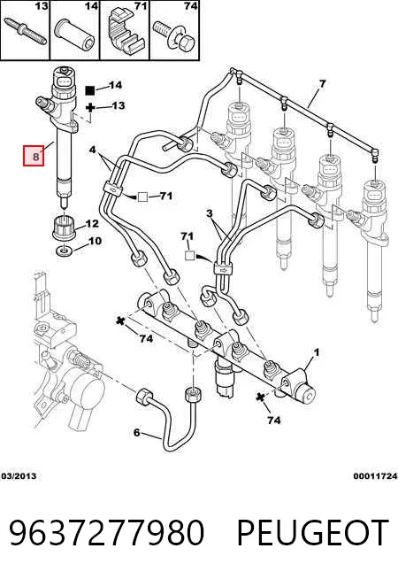Inyector 9637277980 Peugeot/Citroen