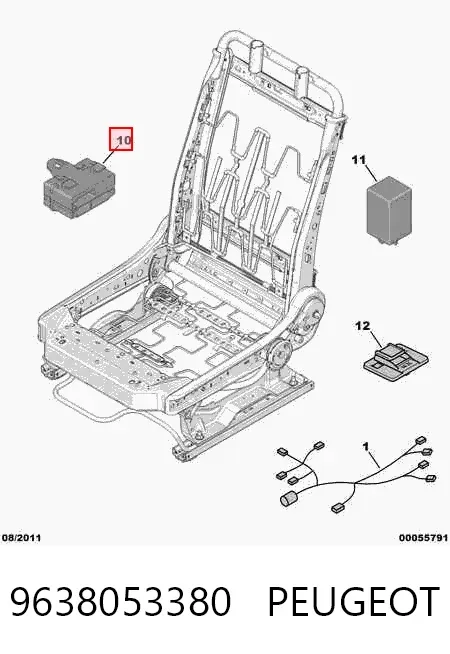 Relé de calefacción de asiento 9638053380 Peugeot/Citroen