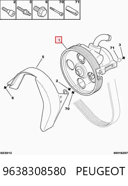 Bomba de dirección 9638308580 Peugeot/Citroen