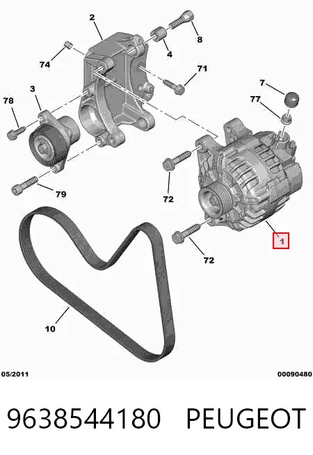Alternador 9638544180 Peugeot/Citroen