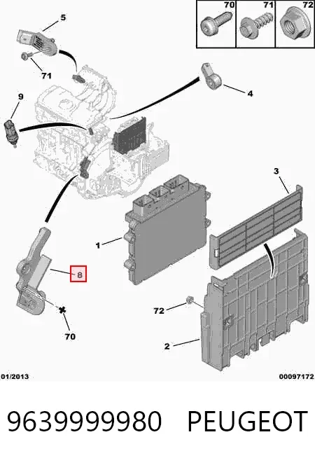 Sensor de cigüeñal 9639999980 Peugeot/Citroen
