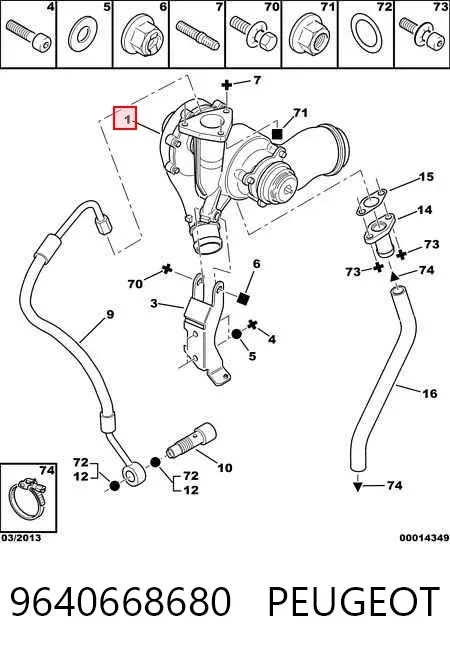 Turbocompresor 9640668680 Peugeot/Citroen