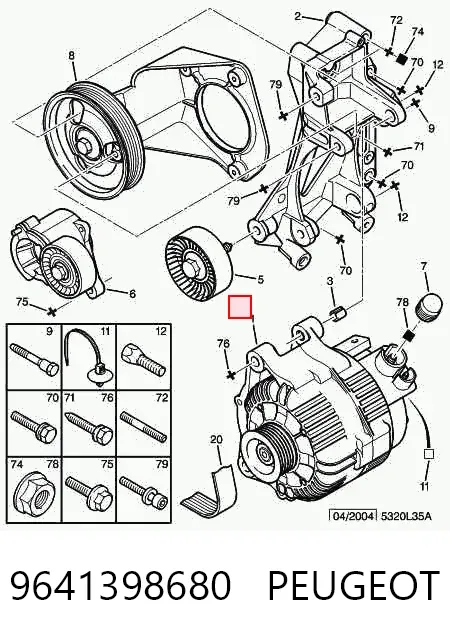 Alternador 9641398680 Peugeot/Citroen