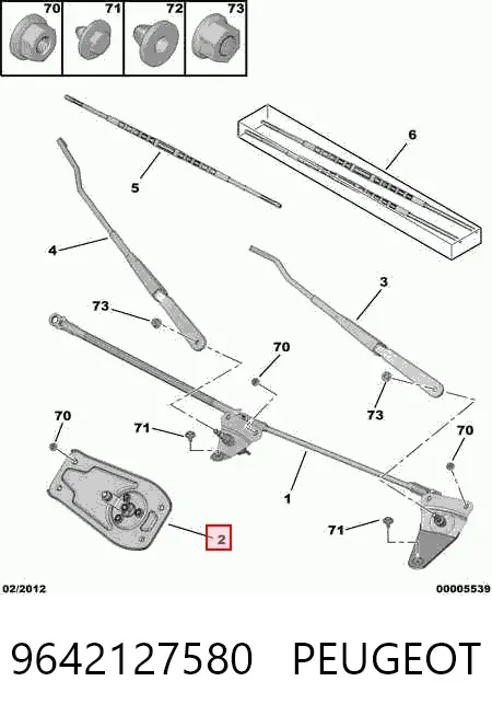 Motor limpiaparabrisas 9642127580 Peugeot/Citroen