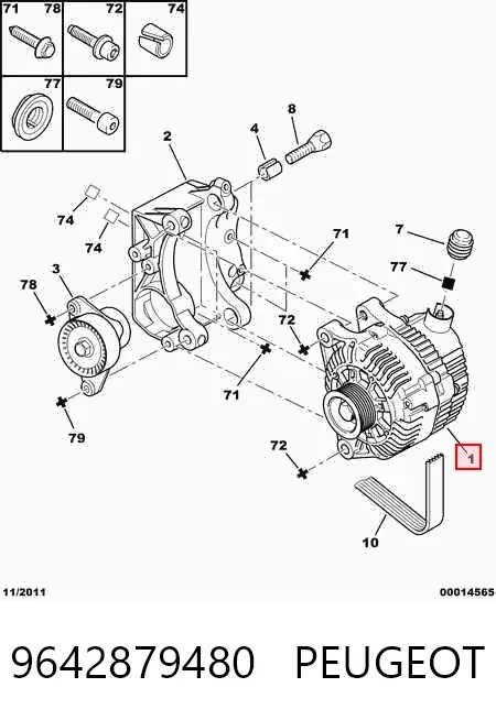 Alternador 9642879480 Peugeot/Citroen