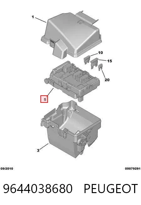 Caja de fusibles 9644038680 Peugeot/Citroen