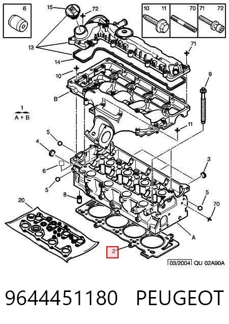Junta de culata 9644451180 Peugeot/Citroen