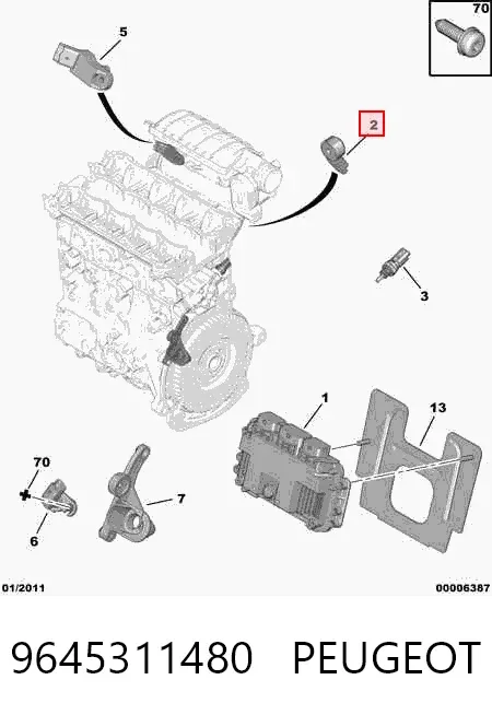 Sensor de detonacion 9645311480 Peugeot/Citroen