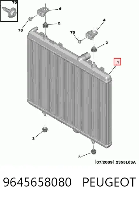 Radiador 9645658080 Peugeot/Citroen