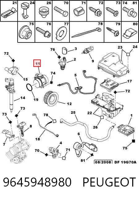 Caudalímetro 9645948980 Peugeot/Citroen