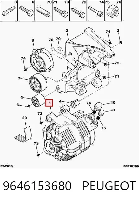 Alternador 9646153680 Peugeot/Citroen