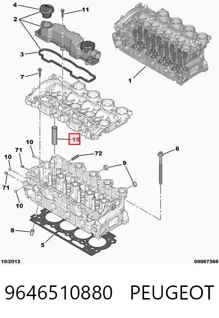 Kit de reparación del inyector 9646510880 Peugeot/Citroen