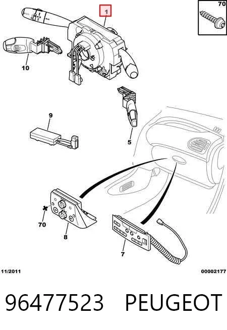 Conmutador columna dirección 96477523 Peugeot/Citroen
