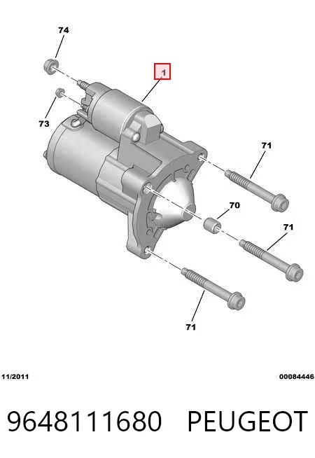 Motor de arranque 9648111680 Peugeot/Citroen
