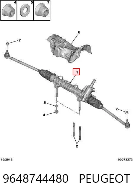 Cremallera de dirección 9648744480 Peugeot/Citroen