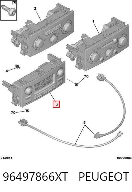Resistencia de calefacción 96497866XT Peugeot/Citroen