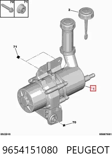 Bomba de dirección 9654151080 Peugeot/Citroen