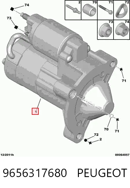 Motor de arranque 9656317680 Peugeot/Citroen