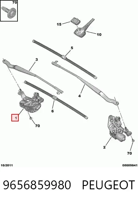 Motor limpiaparabrisas 9656859980 Peugeot/Citroen