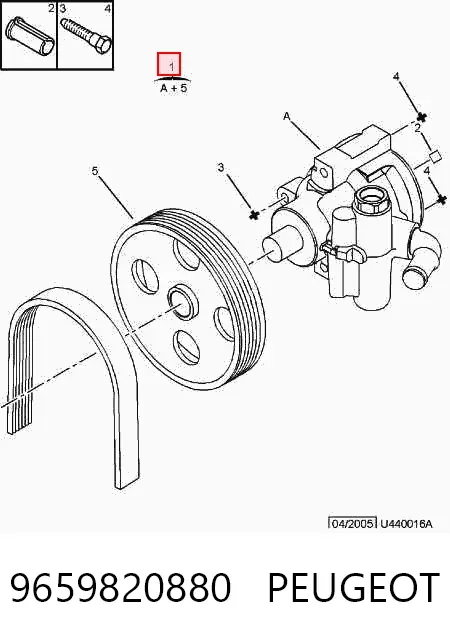 Bomba de dirección 9659820880 Peugeot/Citroen