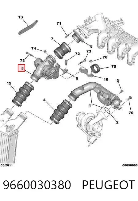 Cuerpo de mariposa 9660030380 Peugeot/Citroen