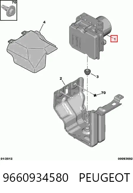 Módulo ABS 9660934580 Peugeot/Citroen