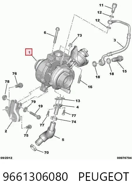 Turbocompresor 9661306080 Peugeot/Citroen