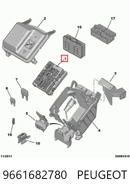 Caja de fusibles 9661682780 Peugeot/Citroen