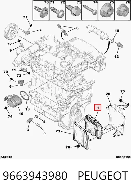 ECU 9663943980 Peugeot/Citroen