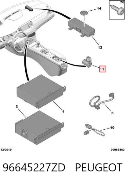 Concentrador USB PEUGEOT 96645227ZD
