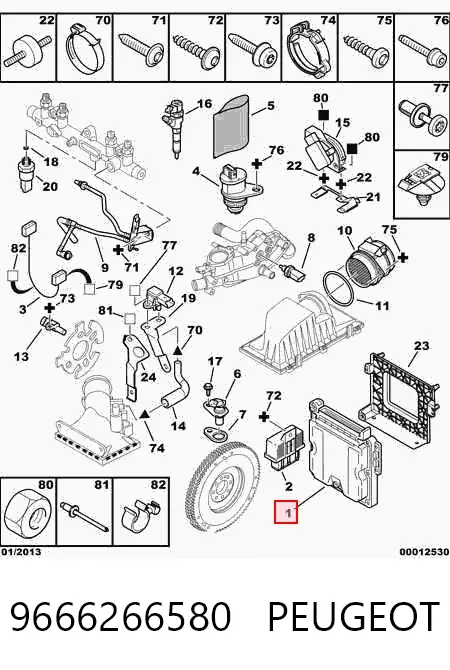 ECU 9666266580 Peugeot/Citroen