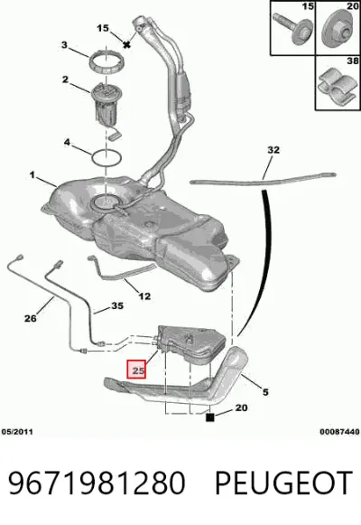 Depósito de AdBlue PEUGEOT 9671981280