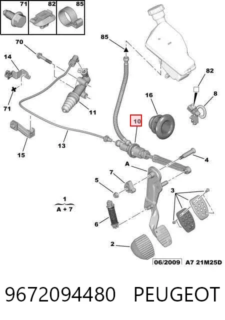 Cilindro maestro de embrague 9672094480 Peugeot/Citroen