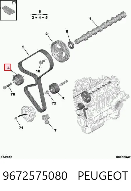 Tensor correa distribución 9672575080 Peugeot/Citroen