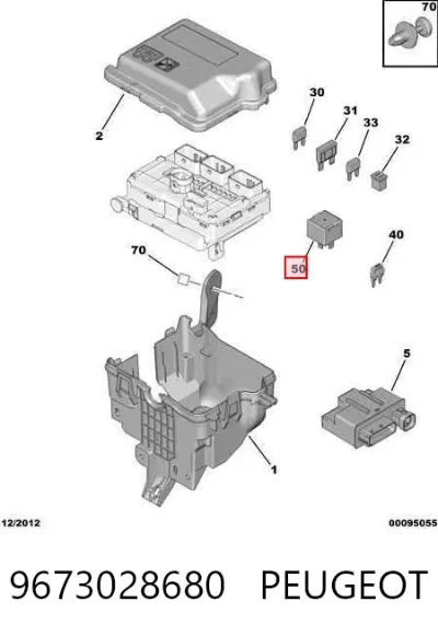Relé del ventilador PEUGEOT 9673028680